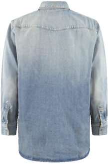 Heren denim shirt relaxed fit Blauw - M