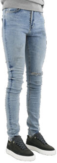 Heren destroyer skinny jeans - maat 28 Blauw