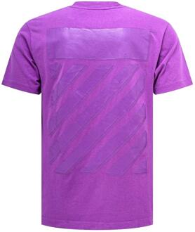 Heren Diagram Katoen Slim T-shirt (Paarse Orchidee) - maat 2XS
