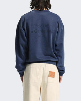 Heren distressed fuck off crewneck Blauw - M