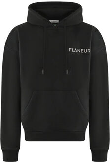 Heren double logo washed hoodie - maat M Zwart