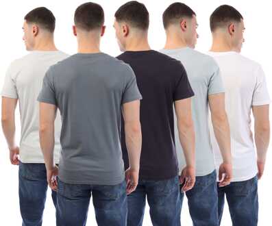 Heren Duck and Cover Demtare Print Sleeve 5 Pack T-shirts in Multi colour - maat 2XL Veelkleurig