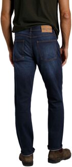 Heren Edward Denim Stretch Straight Jeans (Donkere Denim) Blauw