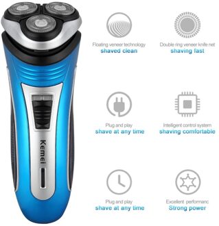 Heren Elektrische Roterende Scheerapparaat Oplaadbare 3D Triple Drijvende Hoofd Trimmer Razors Scheren Accessoires EU