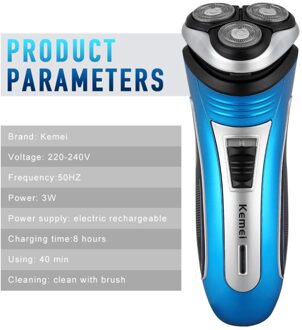 Heren Elektrische Roterende Scheerapparaat Oplaadbare 3D Triple Drijvende Hoofd Trimmer Razors Scheren Accessoires UK