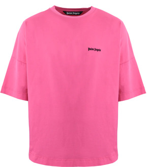 Heren embroidered logo t-shirt Roze