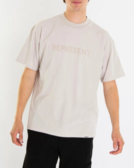 Heren embroidered serif tshirt Grijs - M