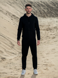 Heren Embroidery Zip Vest Zwart