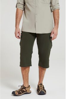 Heren Explore 3/4 korte broek (Kaki Groen)