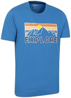 Heren Explore Organic T-Shirt (Blauw) - maat