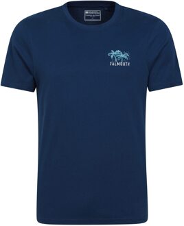 Heren Falmouth bedrukt organisch T-shirt (Marine) Navy - S