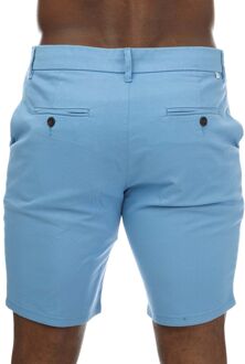 Heren Farah Basset Chino Short in Blauw - L