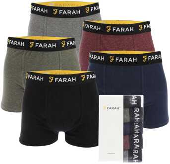 Heren Farah Bossert 5 Pack Boxershort in Multi kleur Veelkleurig - XL