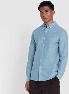 Heren Farah Brewer Slim-Fit overhemd in blauw - maat