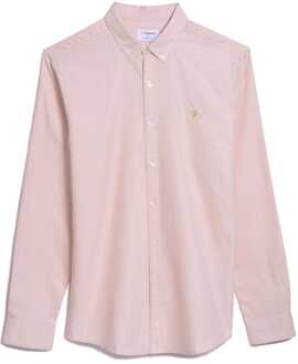 Heren Farah Brewer Slim-Fit overhemd in Roze - 2XL