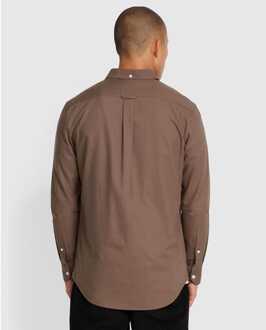 Heren Farah Brewer Slim-Fit overhemd in Taupe