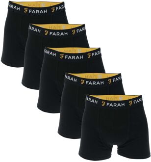 Heren Farah Chorley 5 Pack Boxershort in Zwart - maat XL