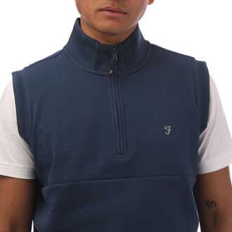 Heren Farah Clint Midlayer Gilet in Donkerblauw