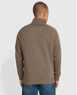 Heren Farah Jim 1/4 Zip Sweatshirt in Taupe