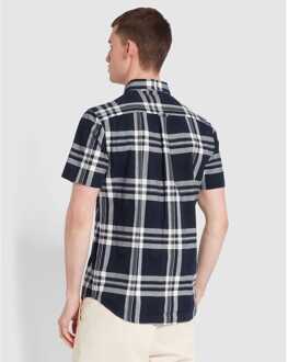 Heren Farah Kele Vet geruit overhemd in Navy - 2XL