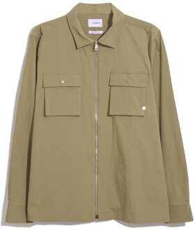 Heren Farah Lynden Full-Zip Overshirt in Khaki Kaki - XL