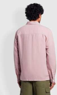 Heren Farah Nelson Slub Shirt in Roze - maat M