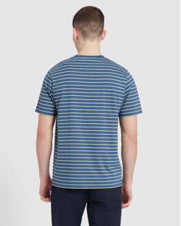 Heren Farah Oakland Stripe T-shirt in Blauw