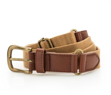 Heren Fauxleer en Canvasgordel (Kameel) Camel
