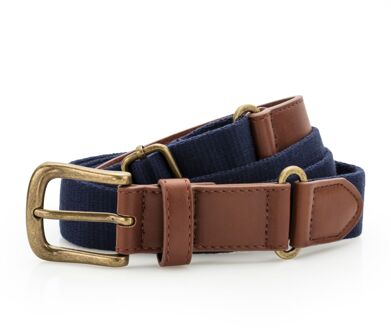 Heren Fauxleer en Canvasgordel (Marine) Navy - One Size