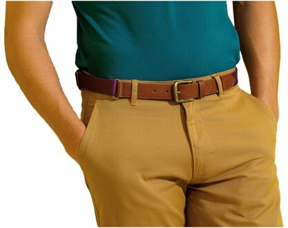 Heren Fauxleer en Canvasgordel (Paars) - One Size
