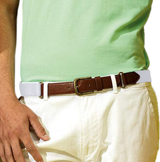 Heren Fauxleer en Canvasgordel (Wit) - One Size