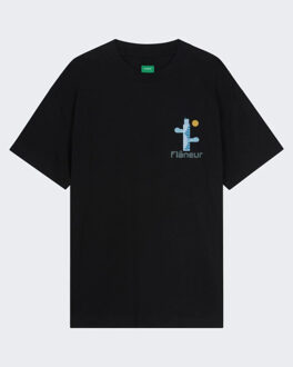 Heren festival map t-shirt - maat M Zwart