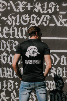 Heren Fitness Functioneel T-shirt met Logo Sport Outdoor Zwart - maat