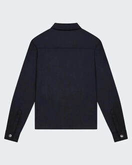 Heren flannel stretch overshirt Blauw - M