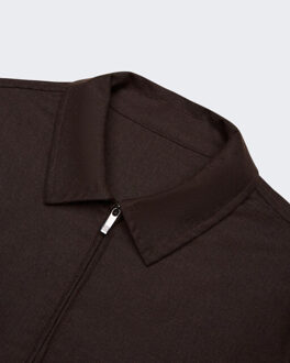 Heren flannel stretch overshirt Bruin - M