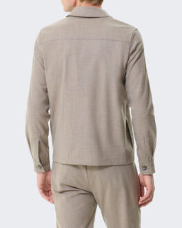 Heren flannel stretch overshirt - maat L Beige