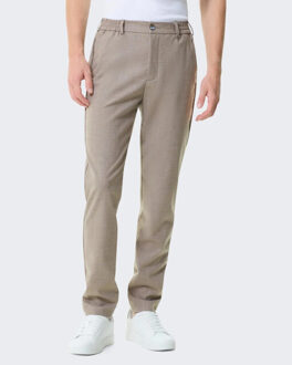 Heren flannel stretch tapered trouse - maat M Beige
