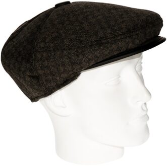 Heren flat cap bruin met lichte structuur 56