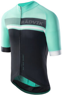 Heren foxtrot colour block fietstrui - maat S Blauw