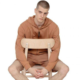 Heren full zip hoodie Bruin - M