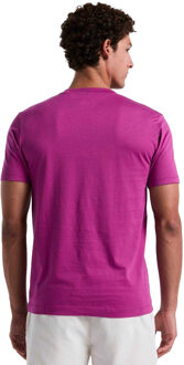 Heren Geborduurd T-shirt met logo (Paars) - 2XL