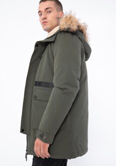 Heren Geïsoleerde Jas, Recht, Groen, Polyester - 2XL