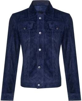 Heren geit suède jeansjack-Adelaide - maat 4XL Navy