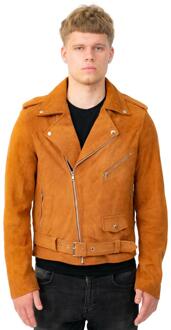 Heren geit suède leren Brando bikerjack-Melbourne - maat 3XL Bruin