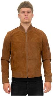 Heren geit suède MA-1 bomberjack-Auckland Bruin - 2XL