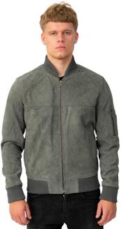 Heren geit suède MA-1 bomberjack-Auckland Grijs