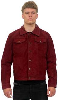 Heren geit suède truckerjack-Taraz Bourgogne - 5XL