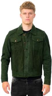 Heren geit suède truckerjack-Taraz Groen - 3XL