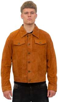 Heren geit suède truckerjack-Taraz - maat 2XL Bruin