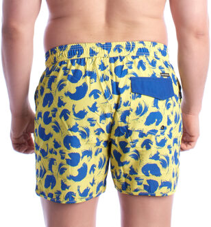 Heren Geprinte Zwemshort HS24MSW06 Geel - XL
